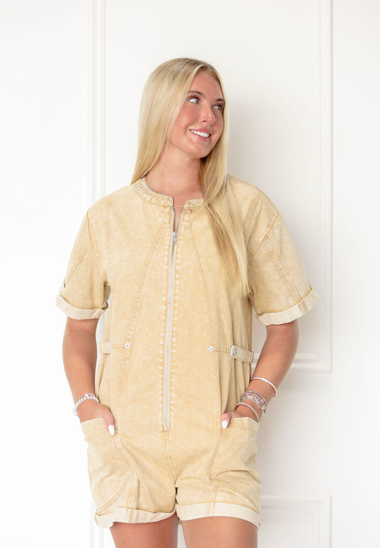 Tori Zip Up Closure Romper
