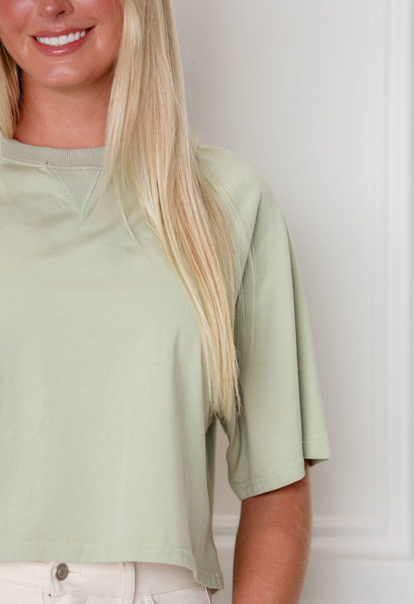 Boxy 1/2 Sleeve T-shirt Sage