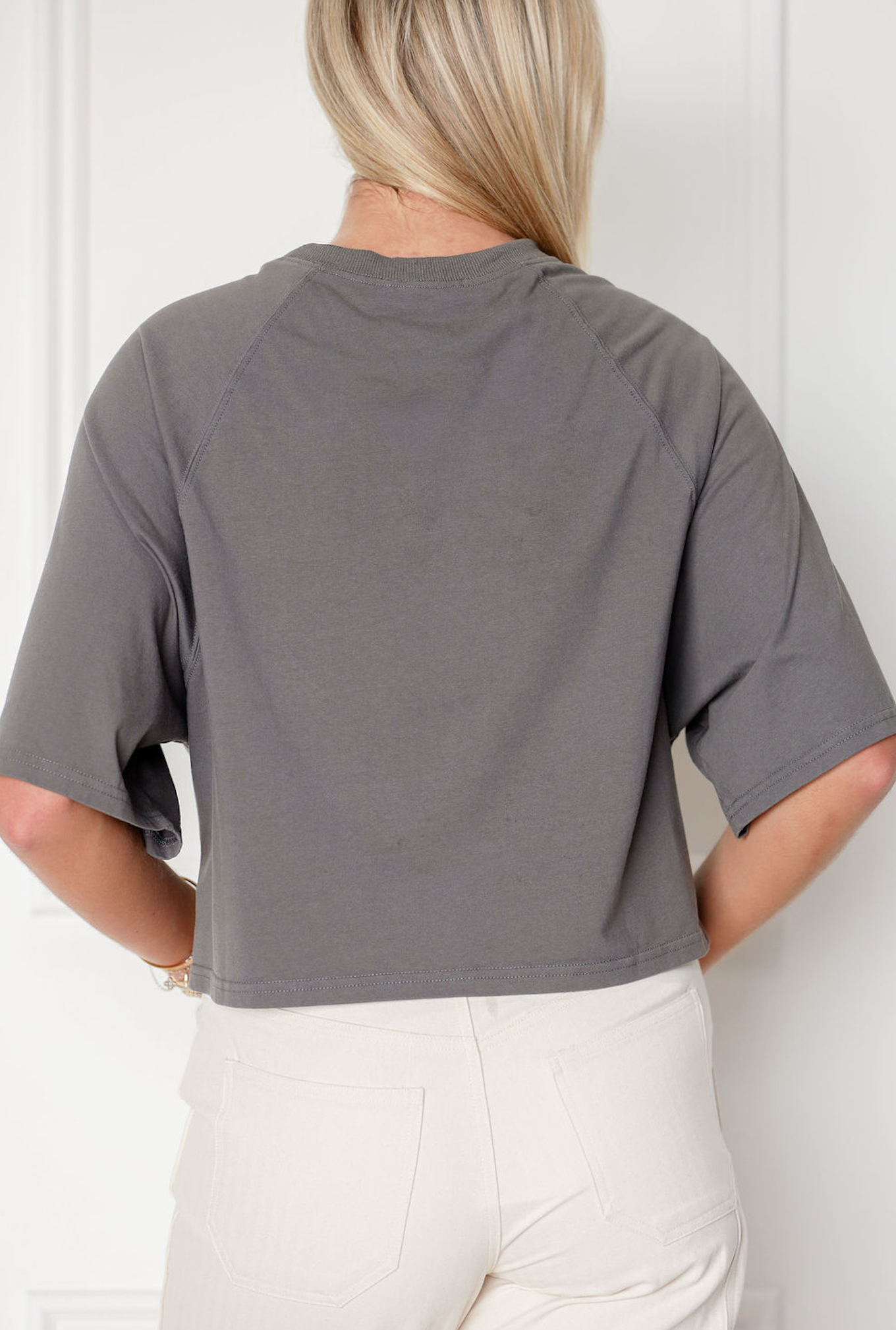 Boxy 1/2 Sleeve T-shirt Charcoal