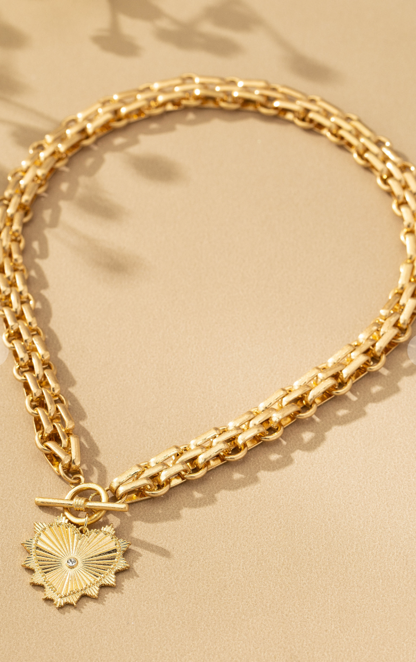 Chunky Chain Heart Necklace