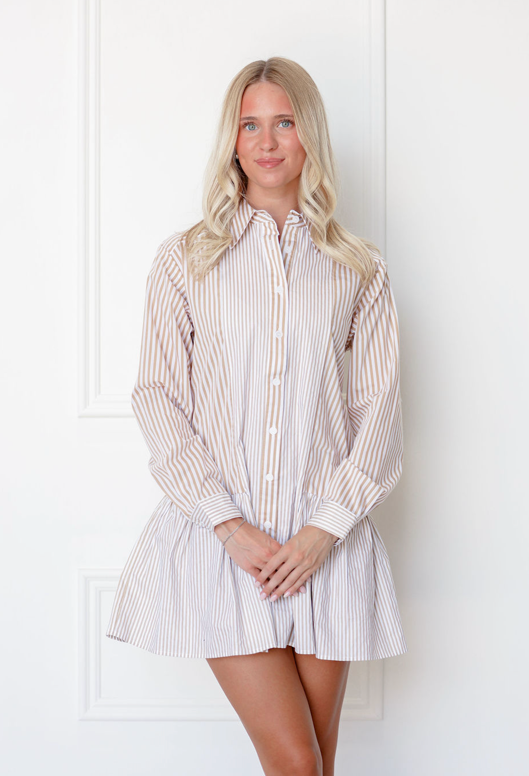 Averi Stripe Shirt Dress