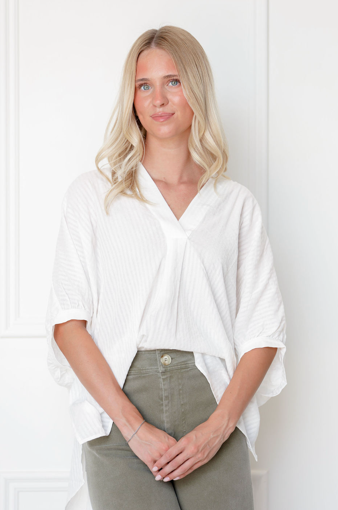 Adeline V-neck Blouse White