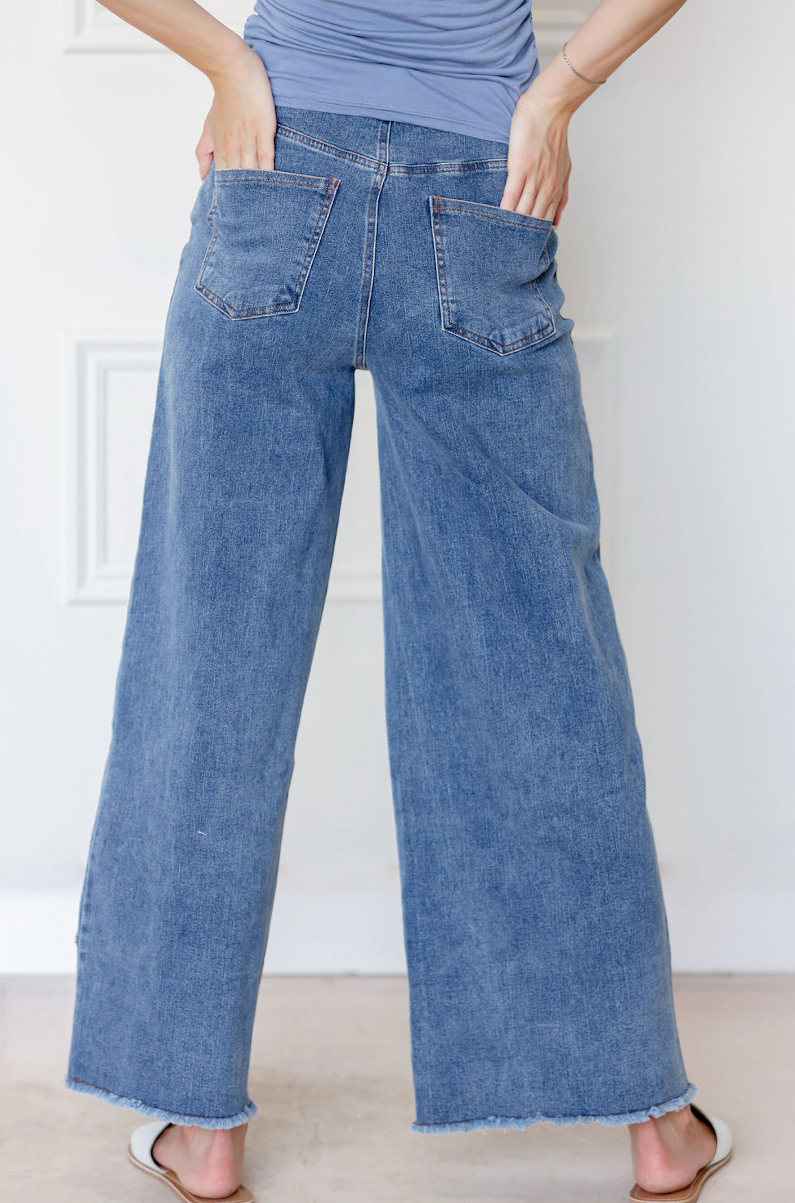 Mid Rise Straight Leg Jeans
