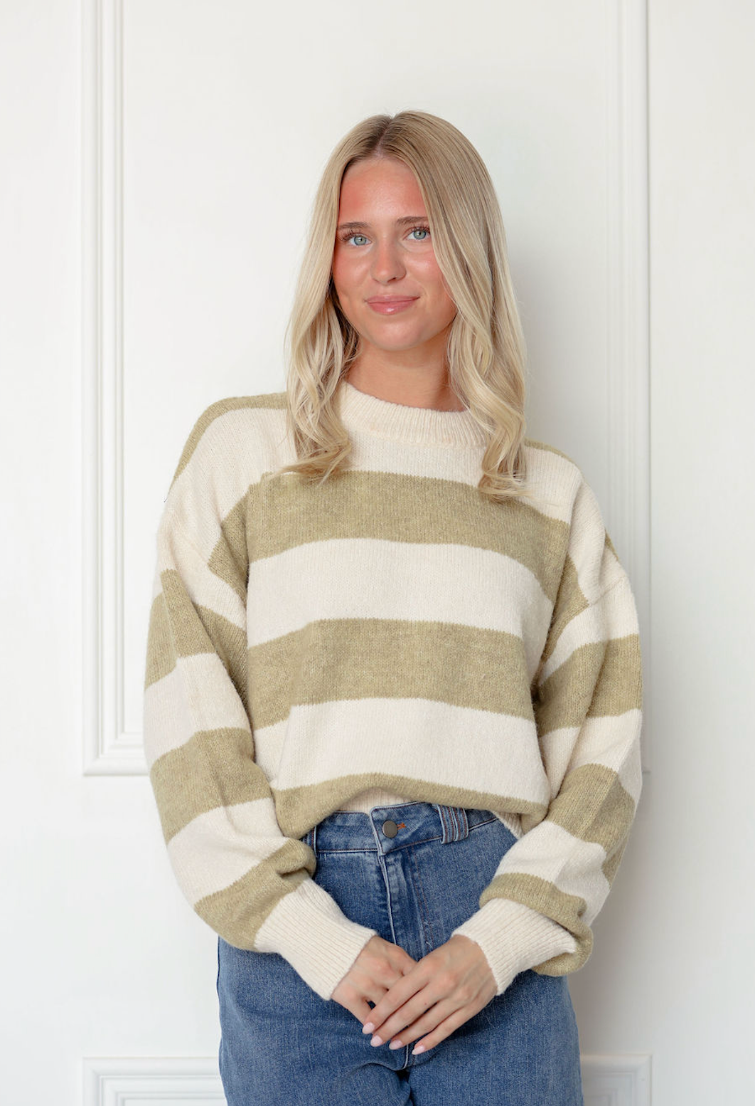 Arlette Olive Stripe Sweater