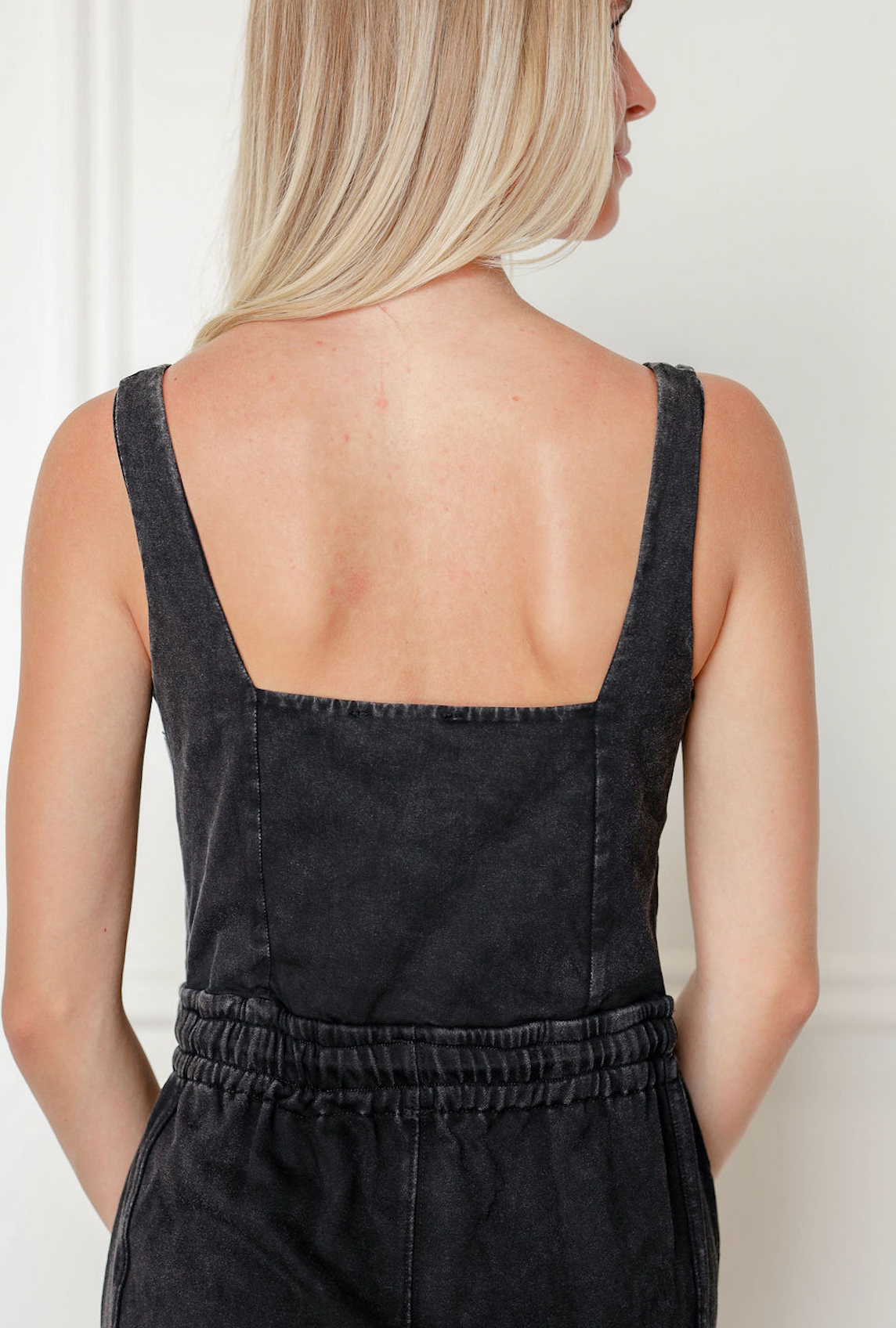 Mineral Wash Drawstring Jumpsuit