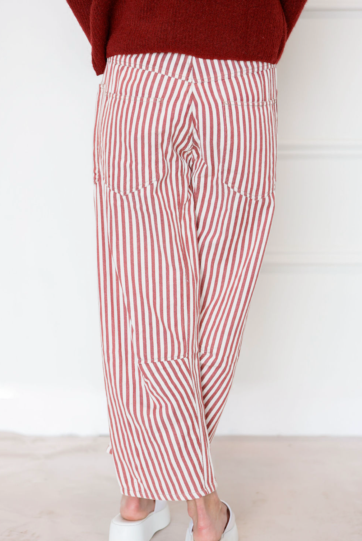 Raspberry Drawstring Barrel Pants