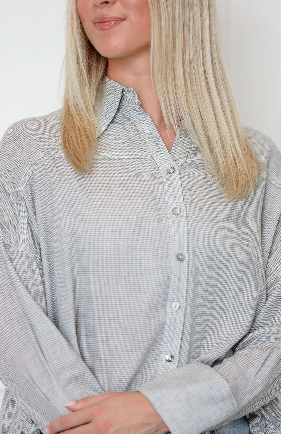 Side Ribbon Grid Shirt