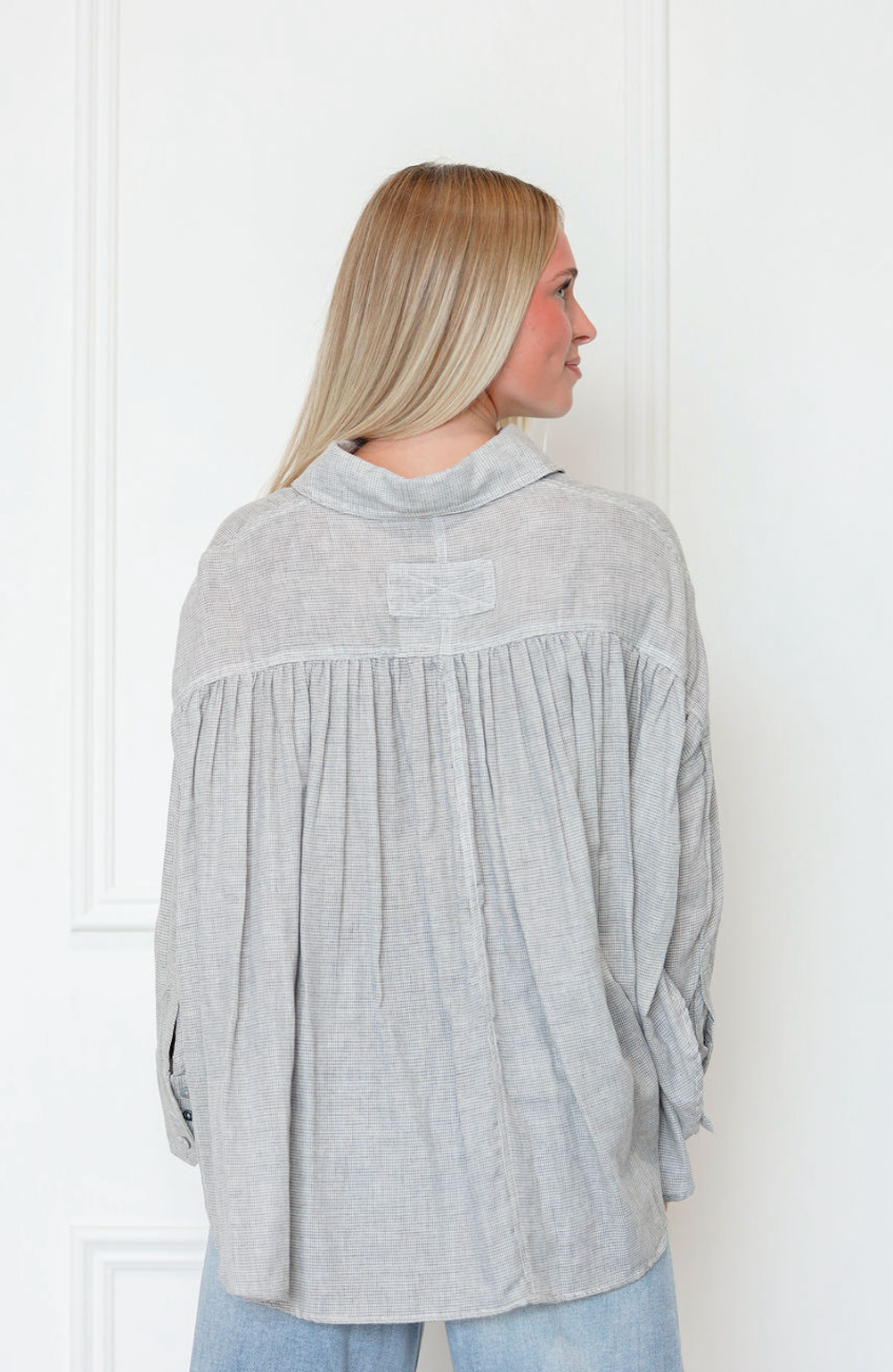 Side Ribbon Grid Shirt