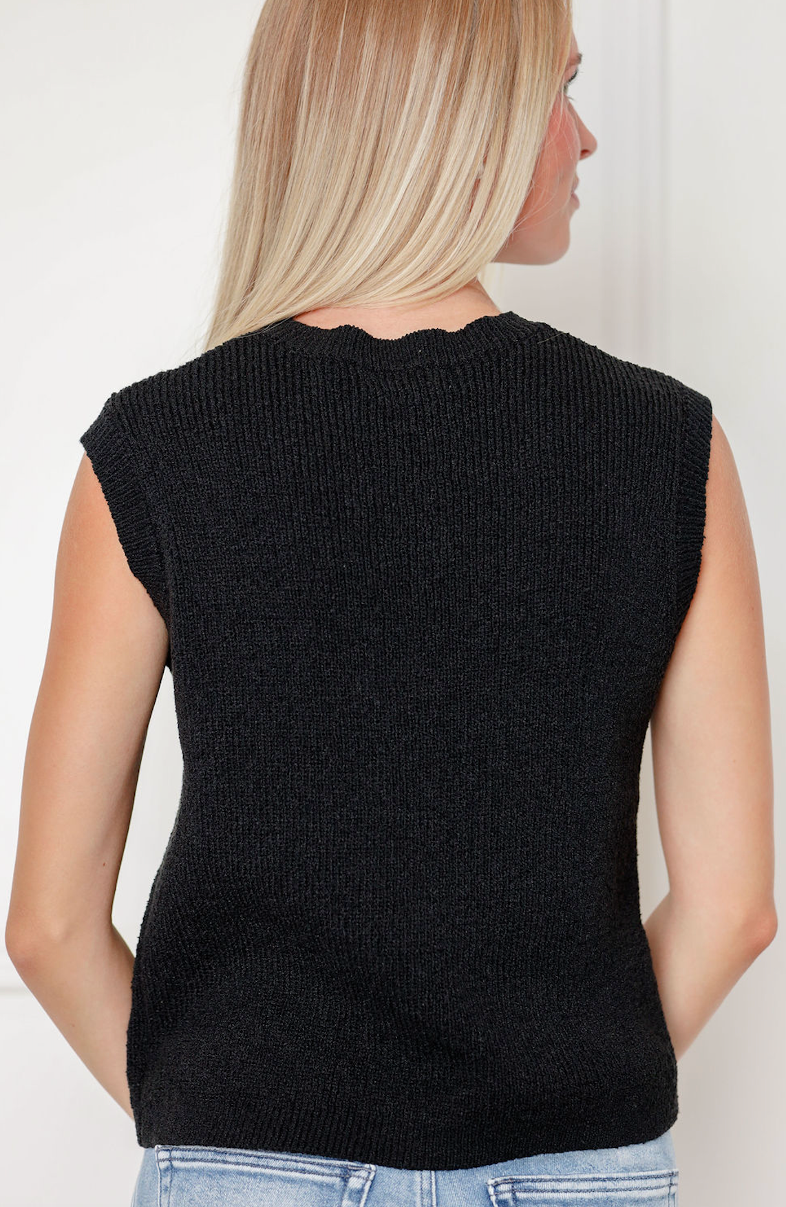 Black Sweater Vest w/ Buttons