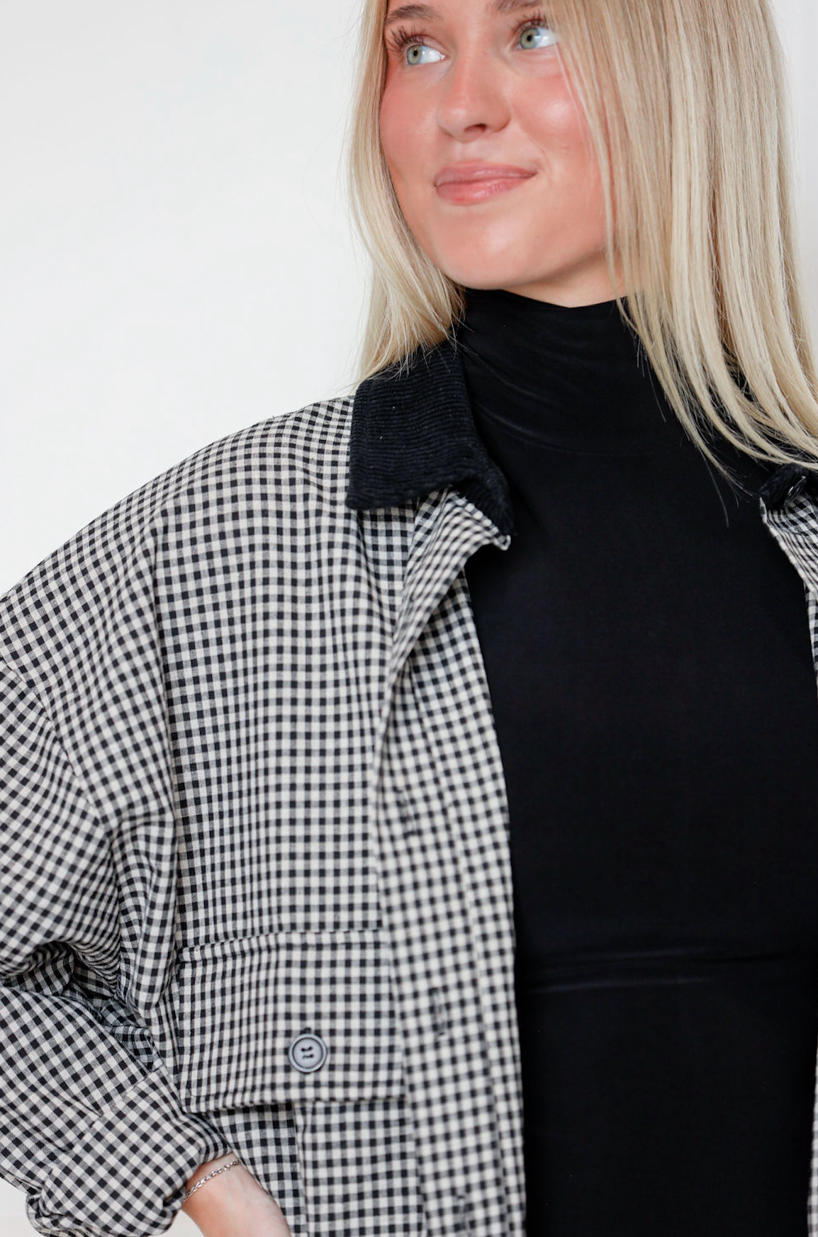 Black Gingham Oversized Shirt