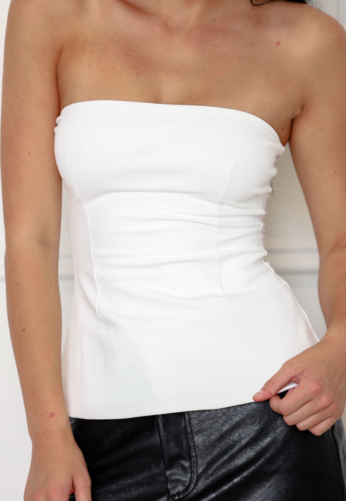 Adela Strapless Top White