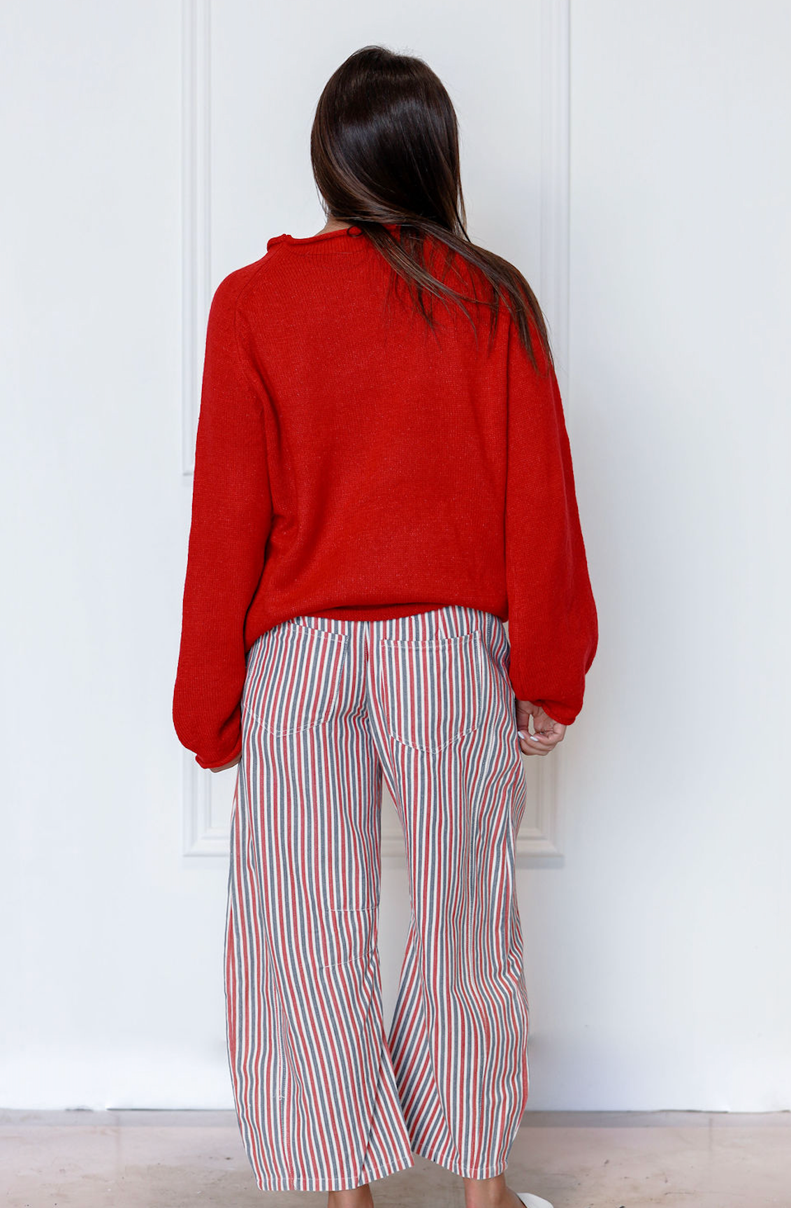Striped Barrel Leg Pants