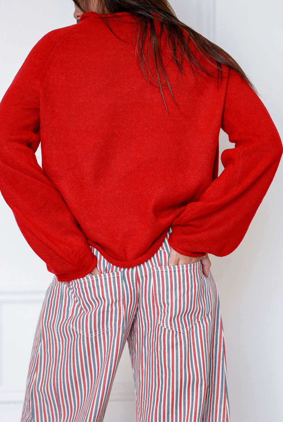 Striped Barrel Leg Pants