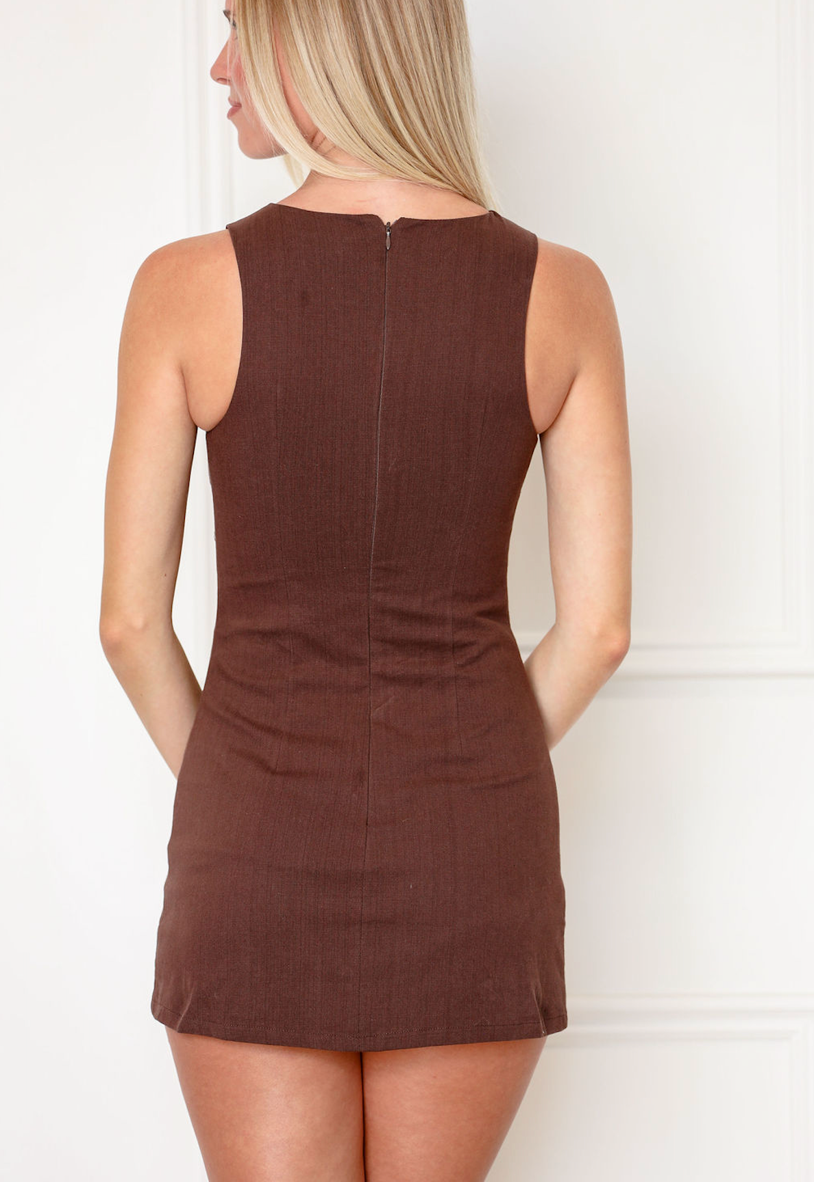 Boat Neck Dress Chocolate