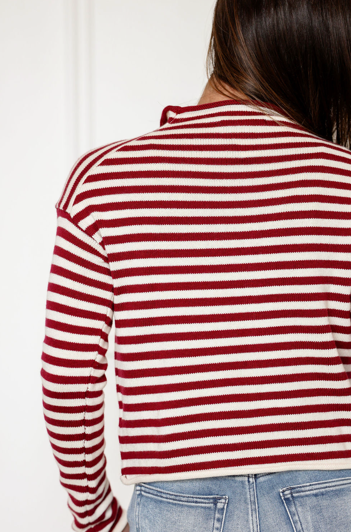 Mikayla Stripe Cardigan Wine