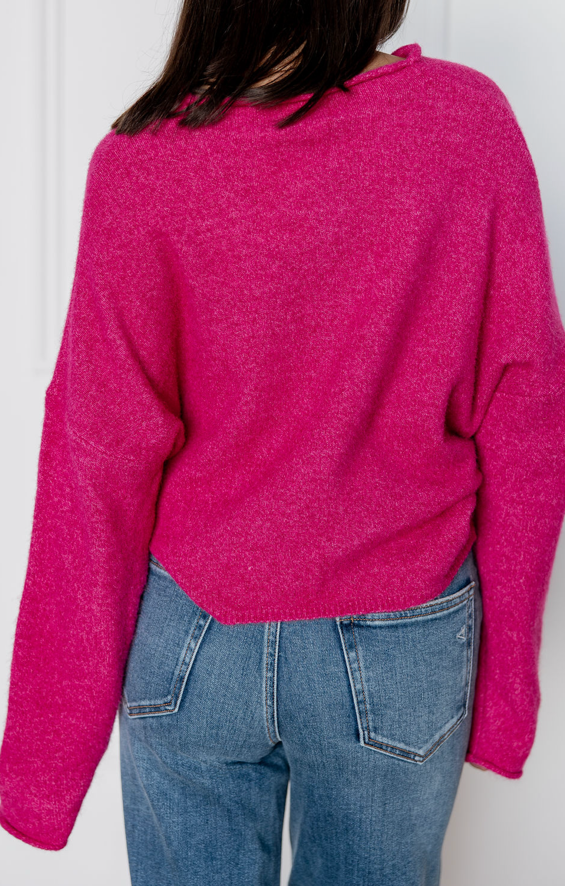 Hot Pink Button Up Sweater
