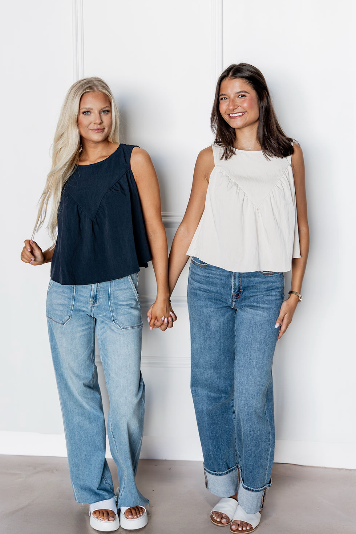 Poplin V Blouse Ivory
