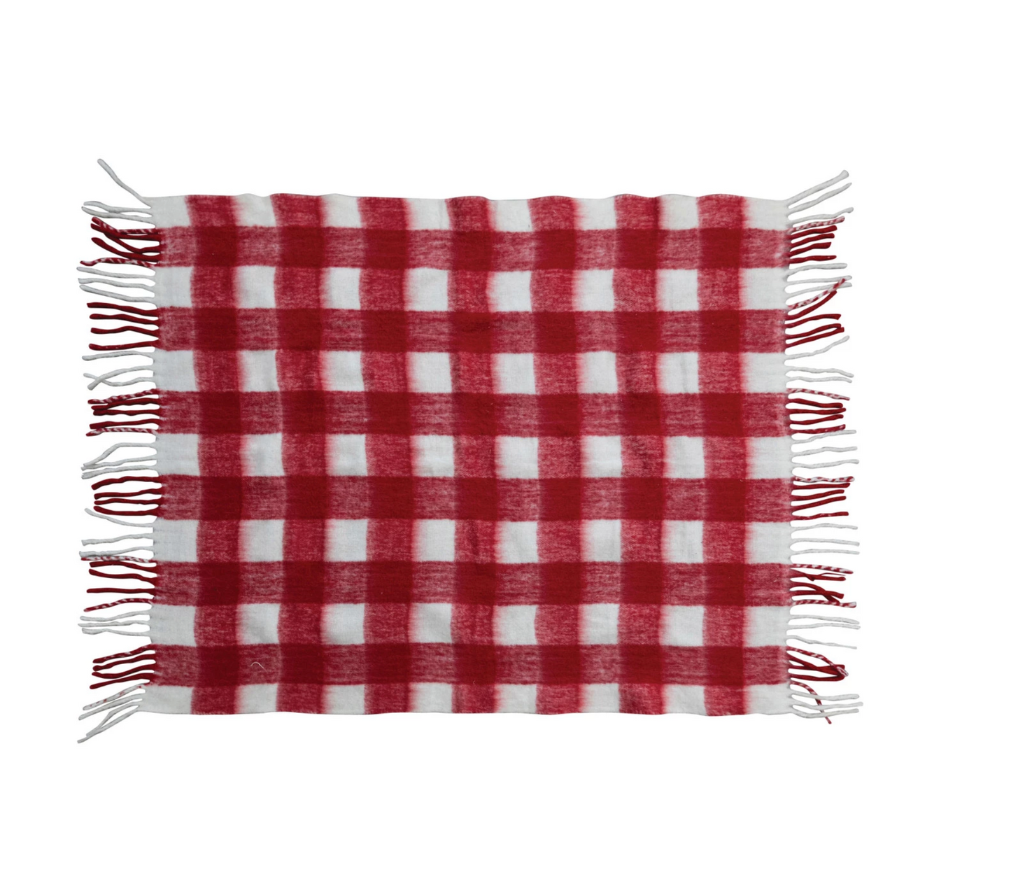 Red Plaid Throw Blanket