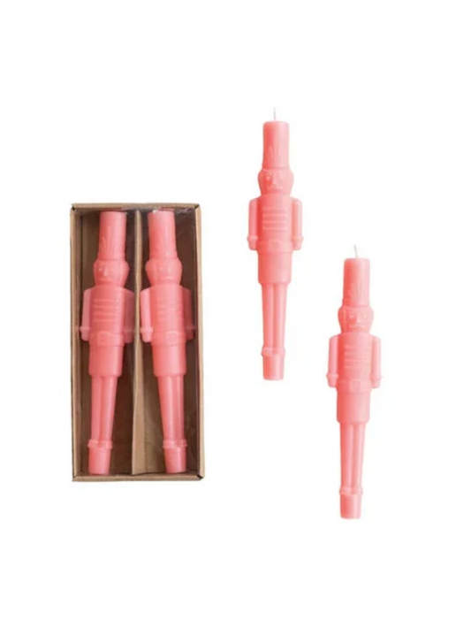 Pink Nutcracker Taper Candles