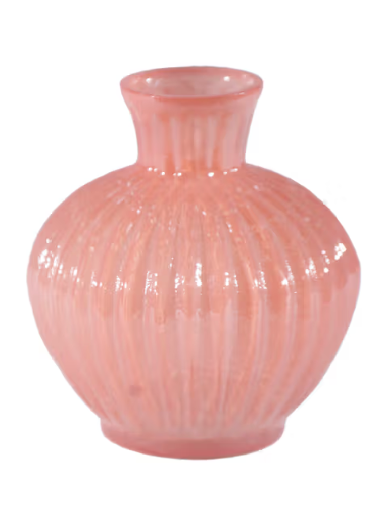 Iridescent Embossed Glass Vase