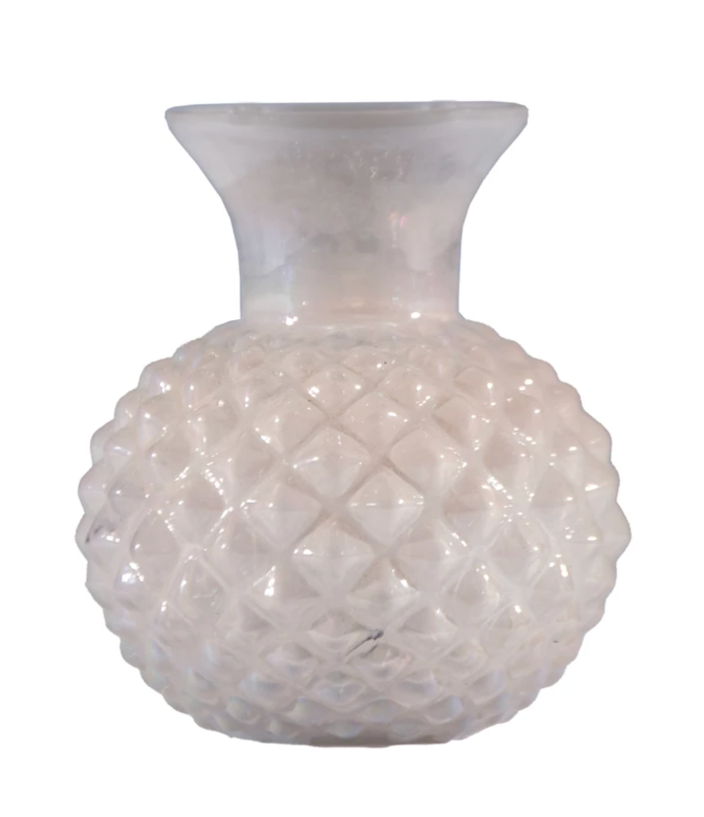 Hobnail Embossed Glass Vase