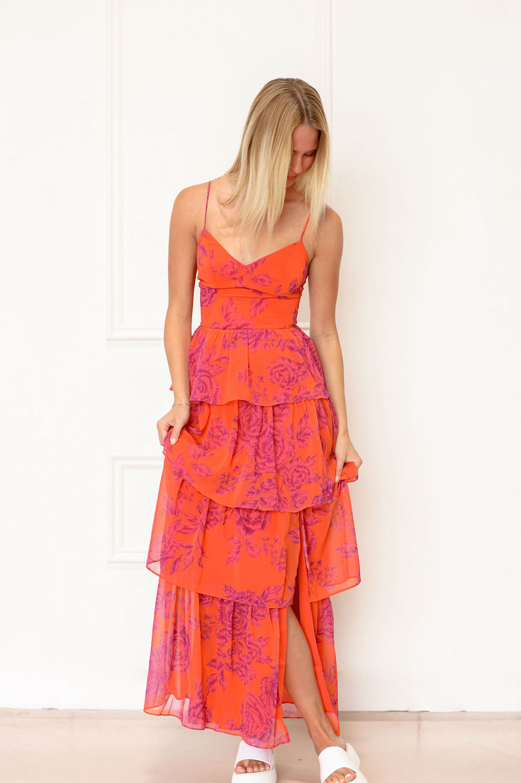 Mila Floral Ruffle Maxi Dress