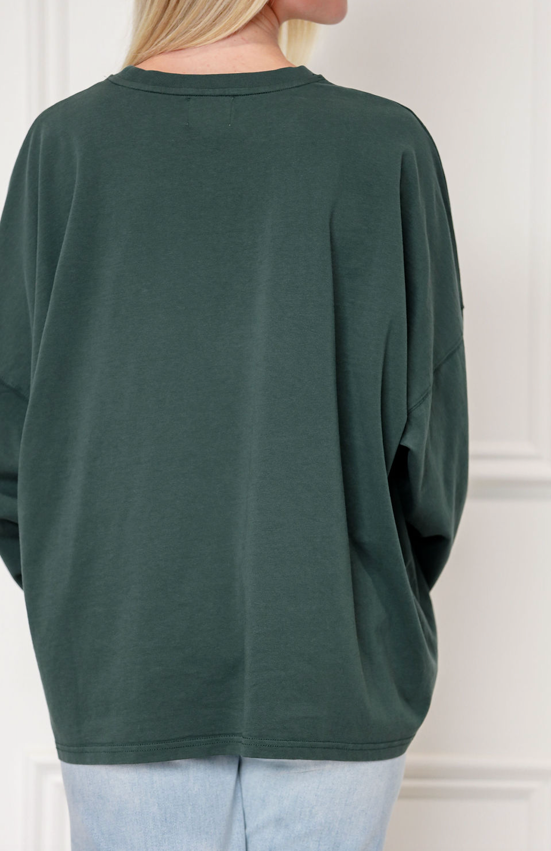 Long Sleeve Heart Patch Top Green