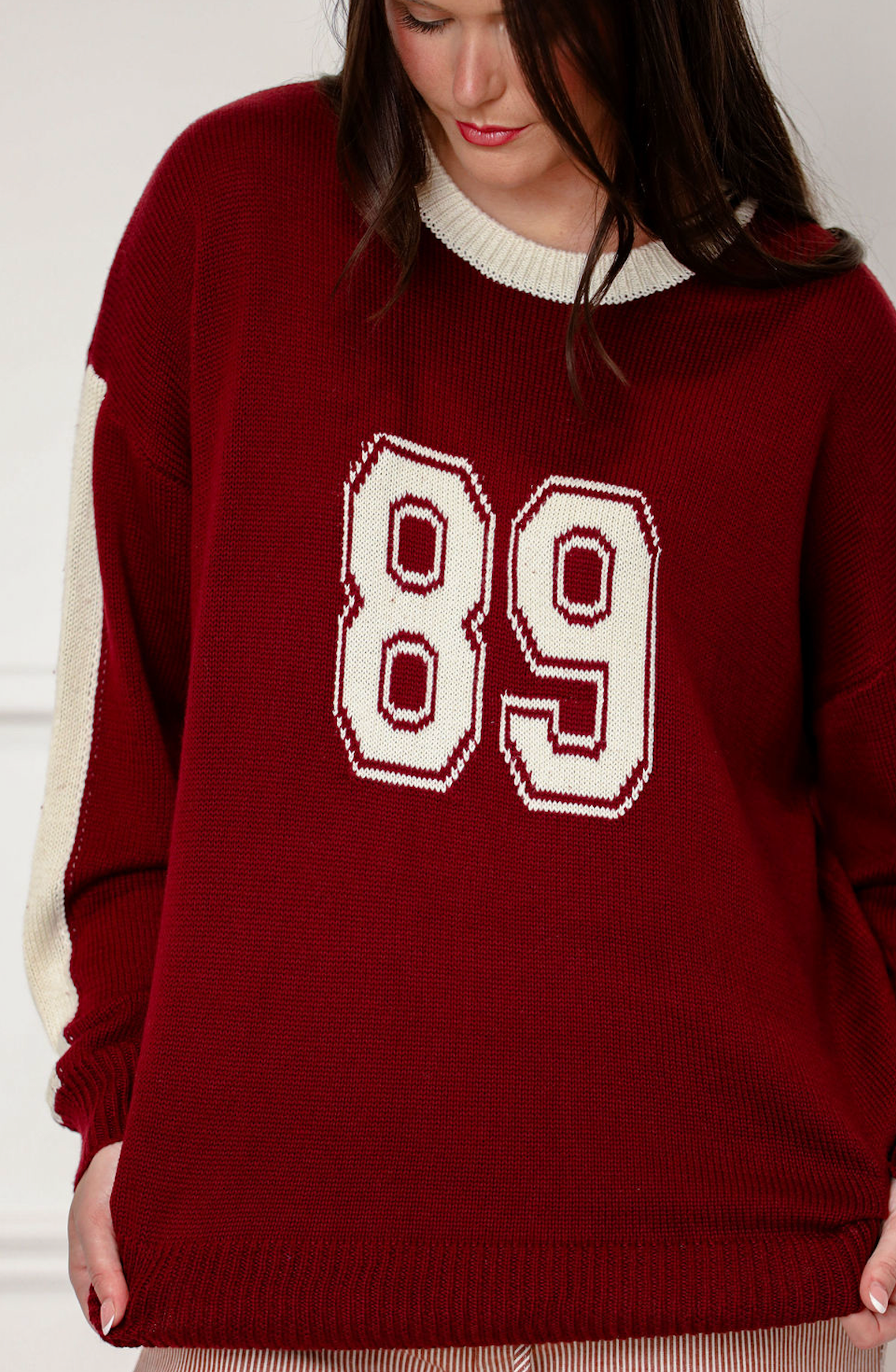 89 Varsity Sweater Wine