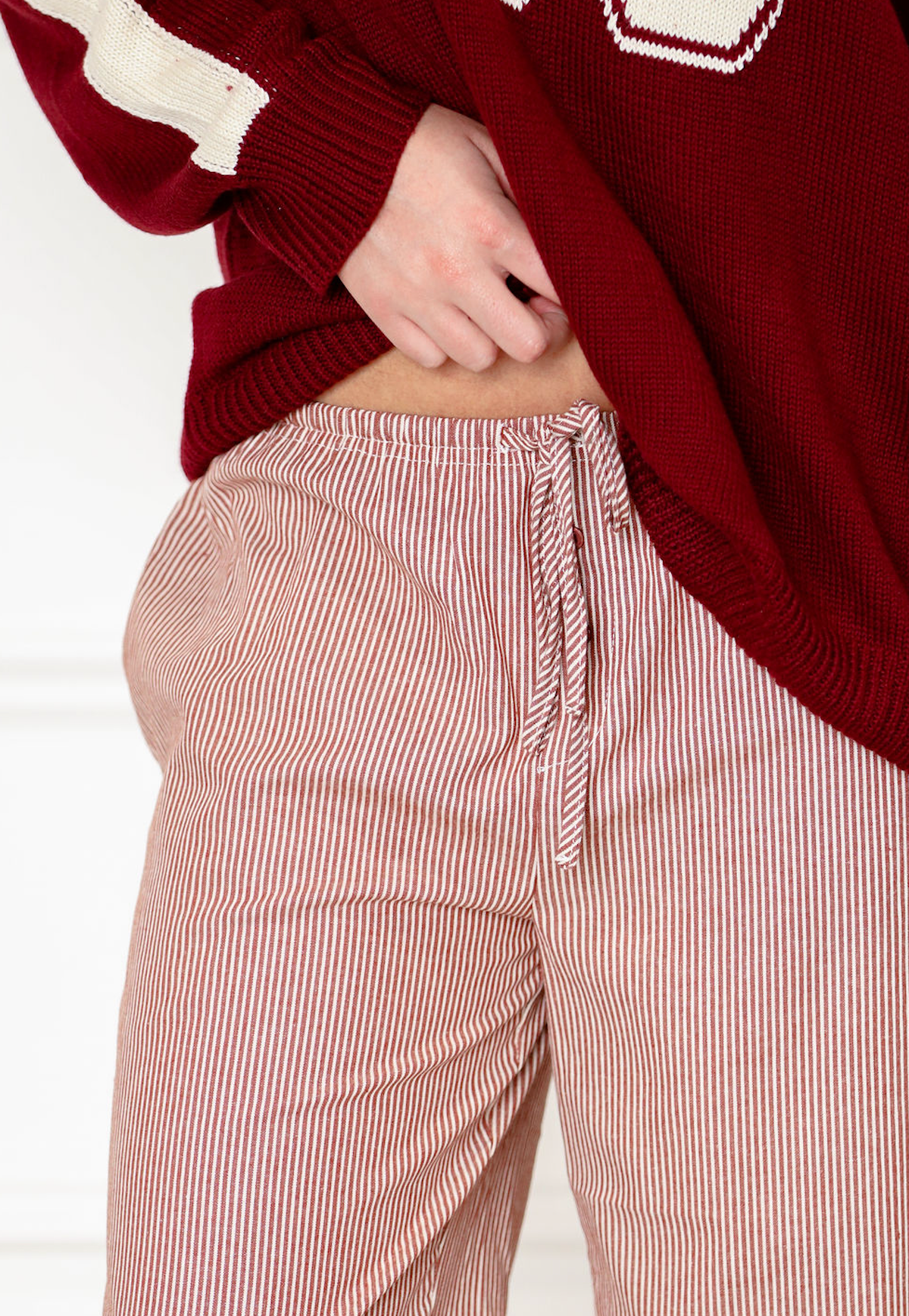 Elizabeth Stripe Pants Mauve