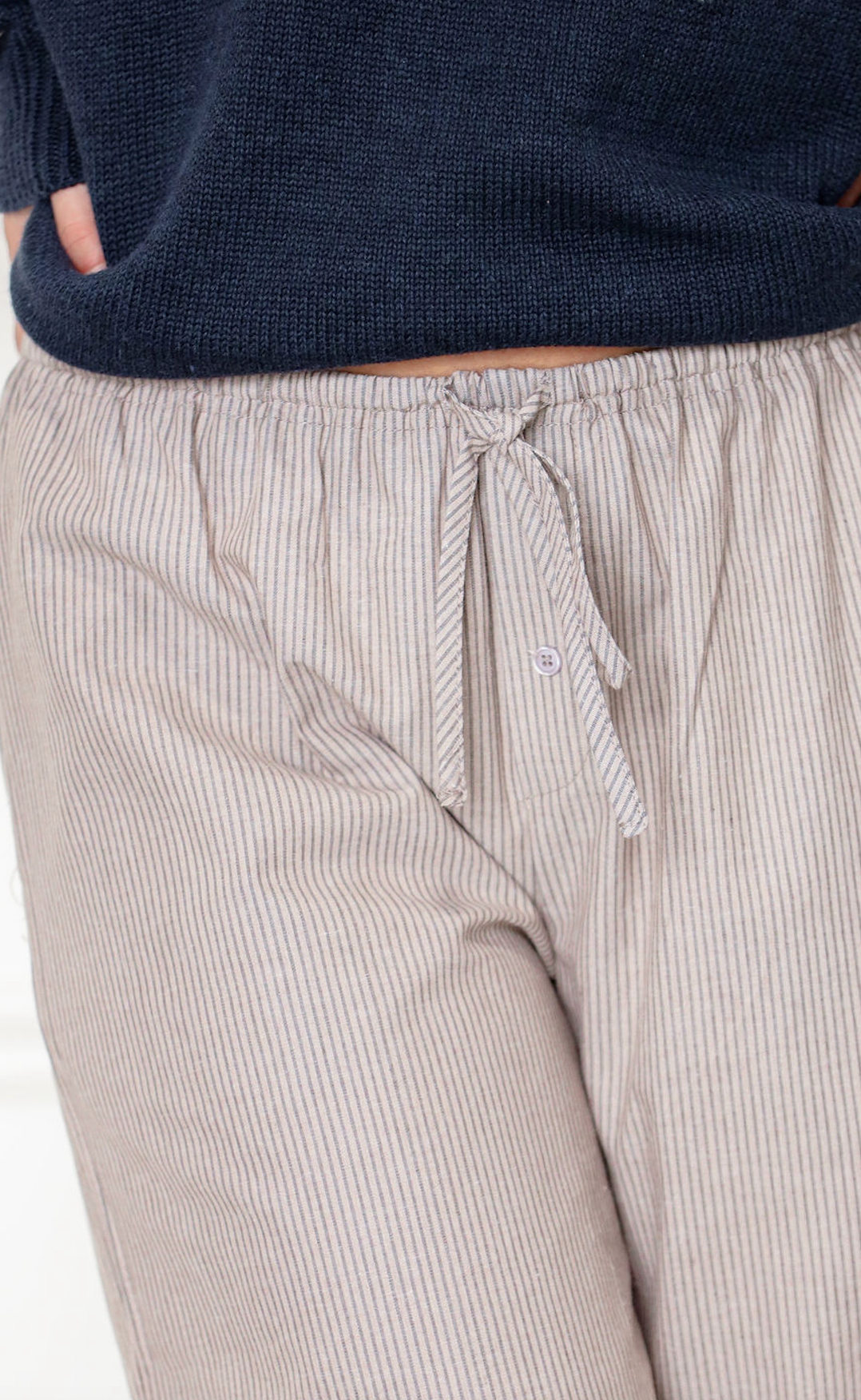 Elizabeth Stripe Pants Beige