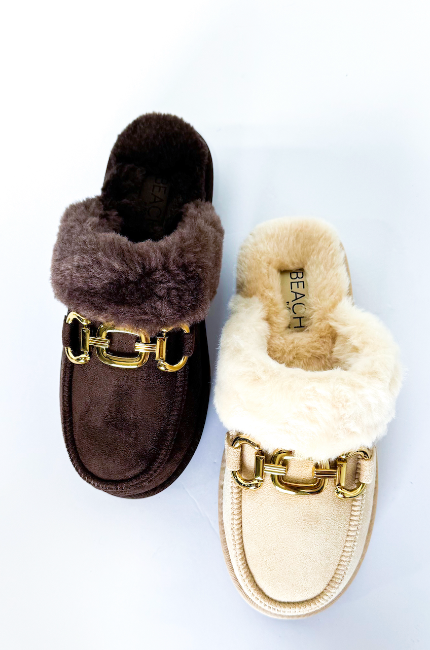 Matisse Davos Sherpa Mules Natural