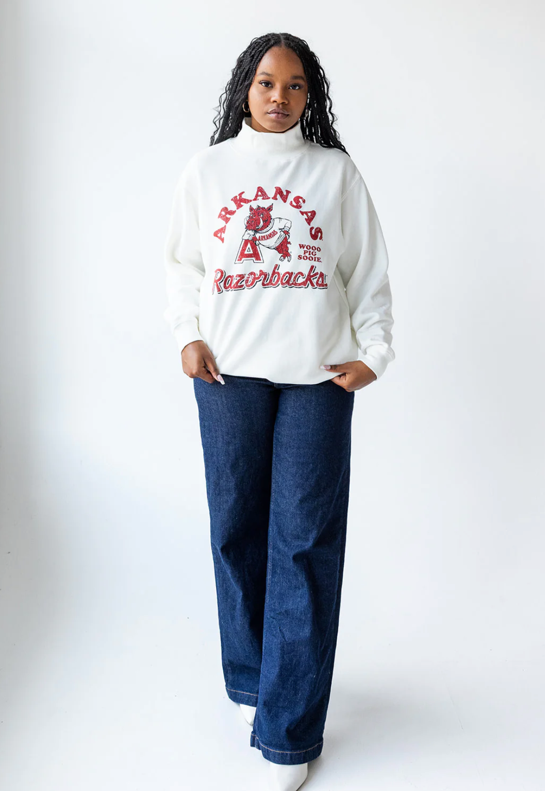 Vintage Razorback Mock Neck Sweatshirt
