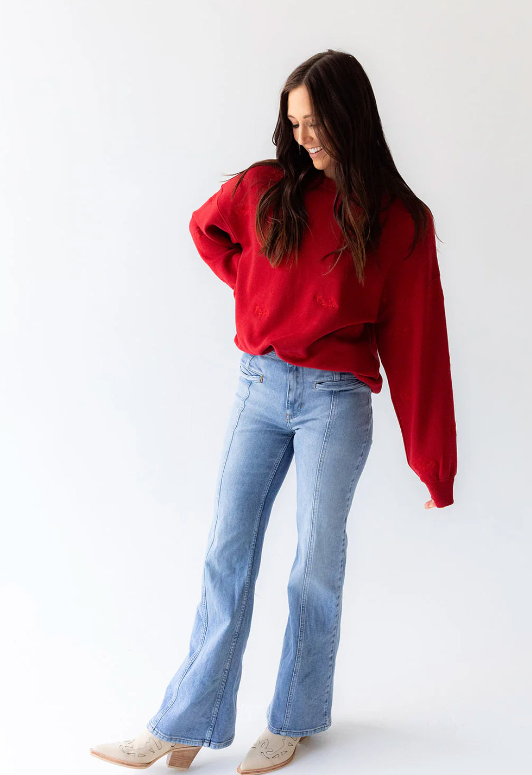 Arkansas Embroidered Hog Logo Crewneck