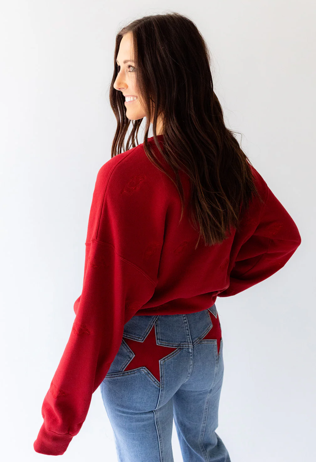 Arkansas Embroidered Hog Logo Crewneck