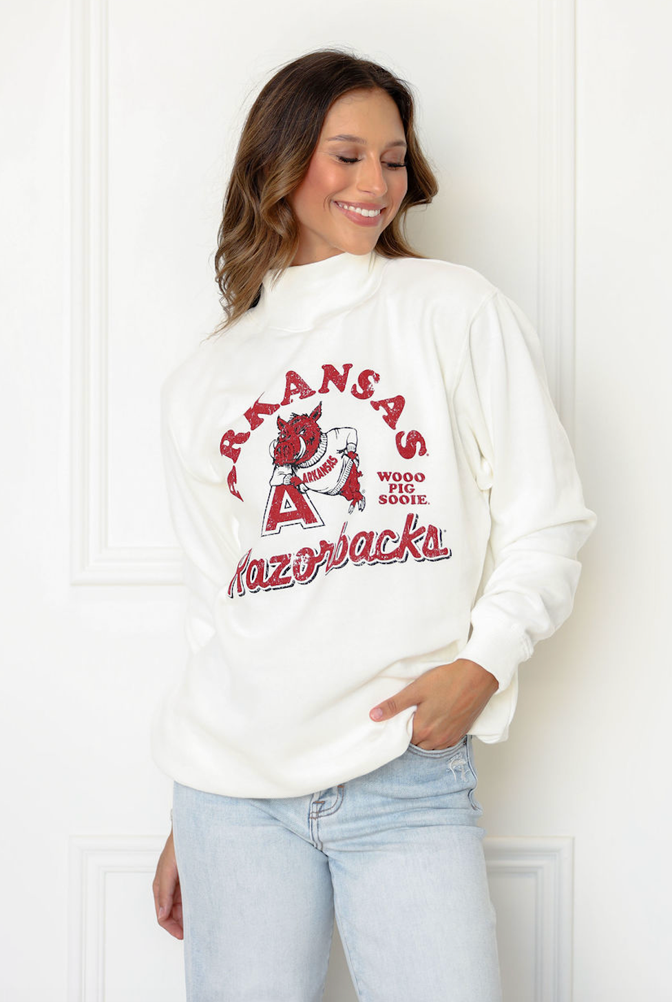 Vintage Razorback Mock Neck Sweatshirt