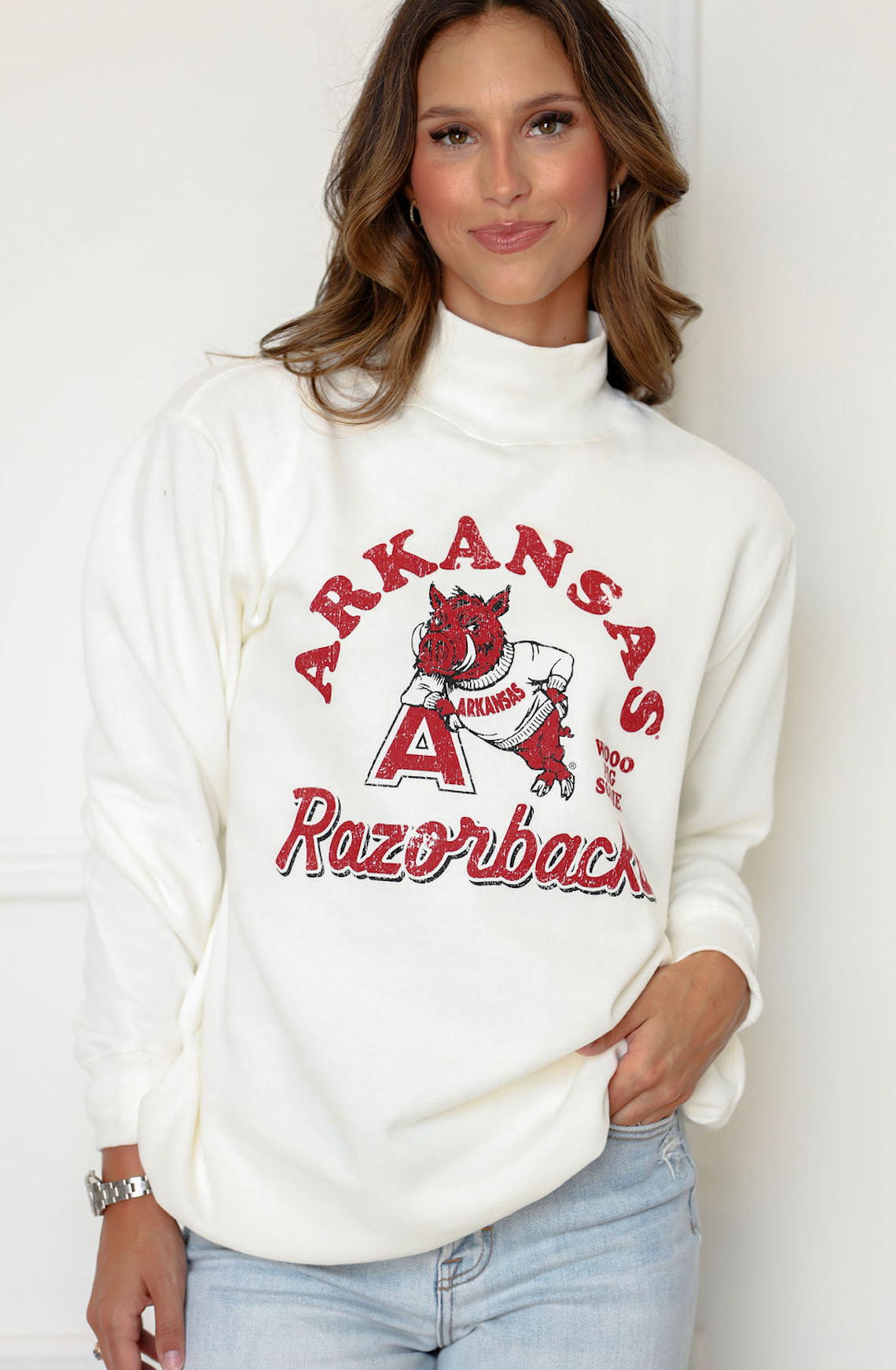 Vintage Razorback Mock Neck Sweatshirt