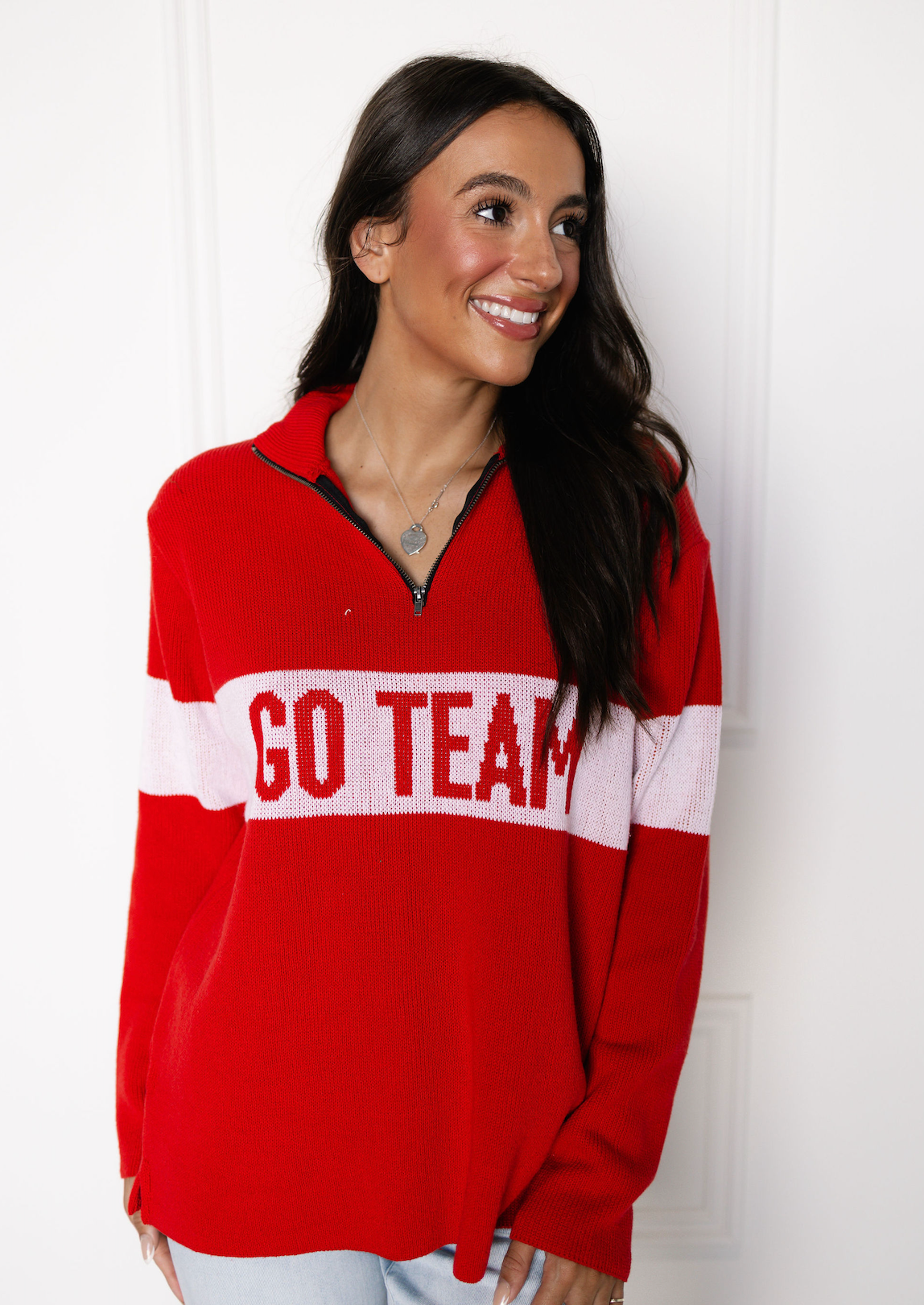 Go Team Quarter Zip Sweater