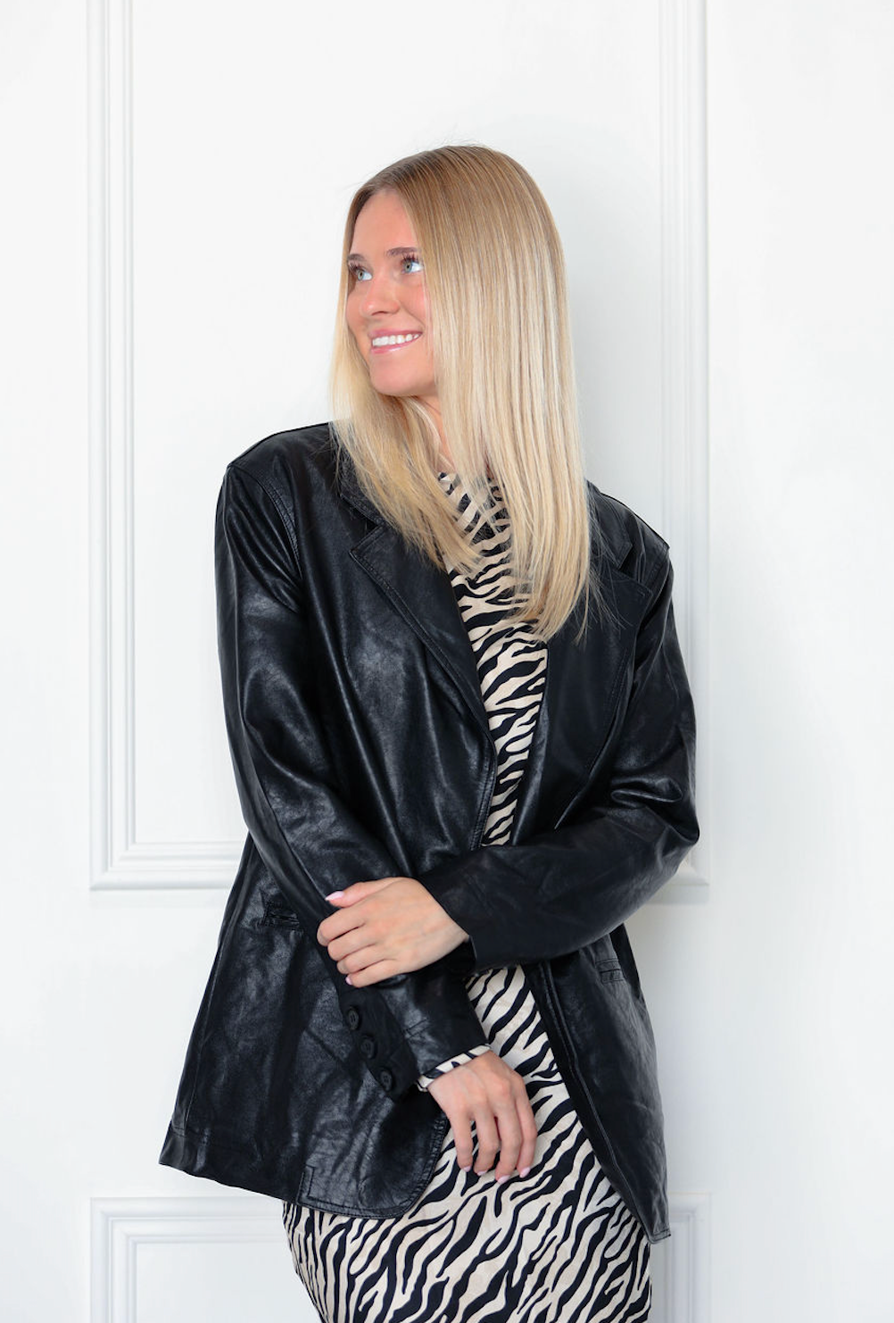 Oversized Black Pleather Jacket