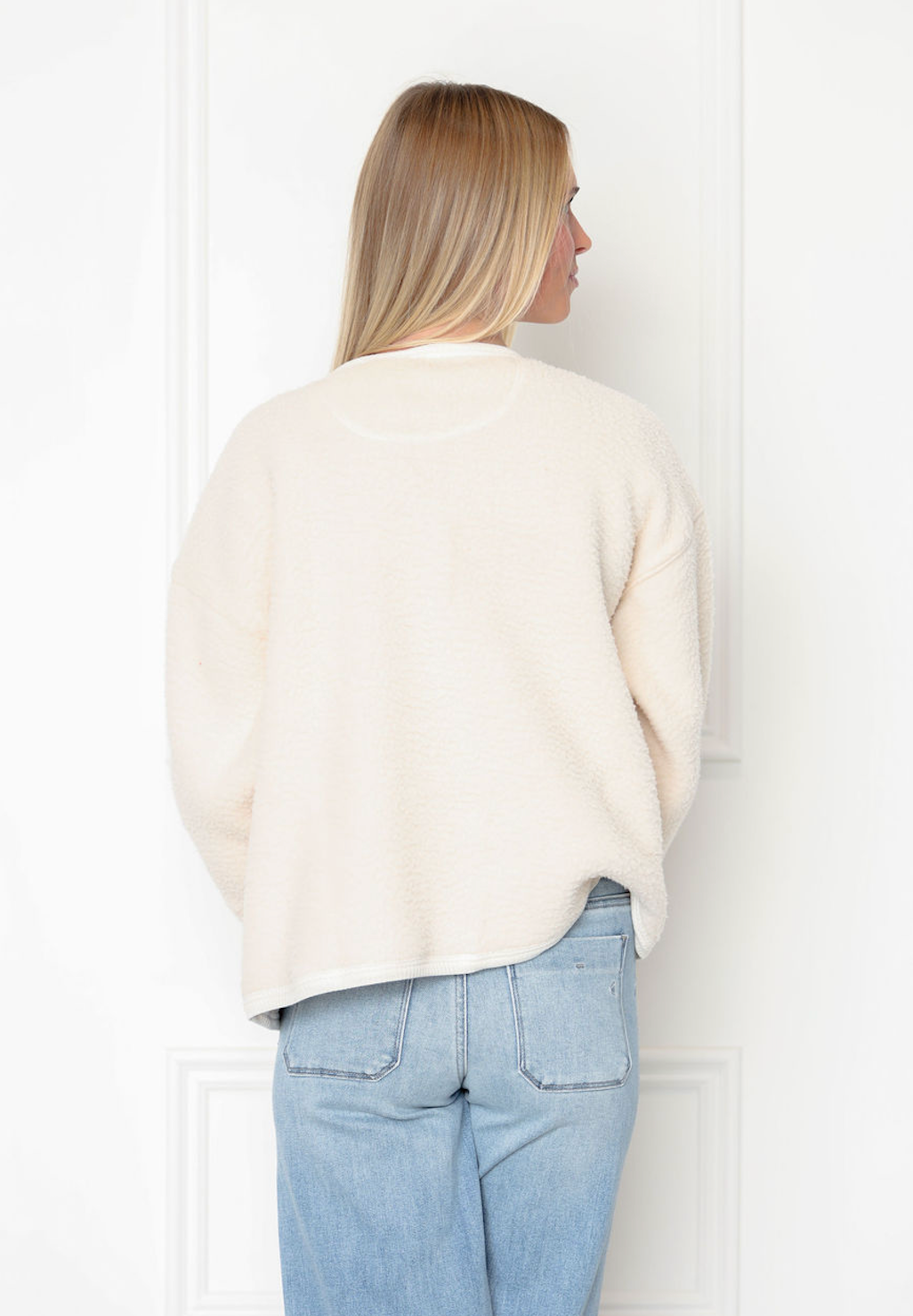 Sherpa Button Up Jacket Cream