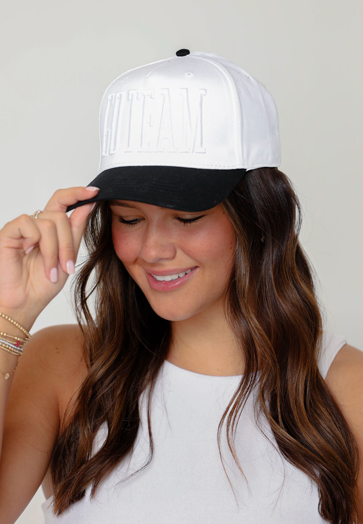 Go Team Tonal Vintage Hat White/Black
