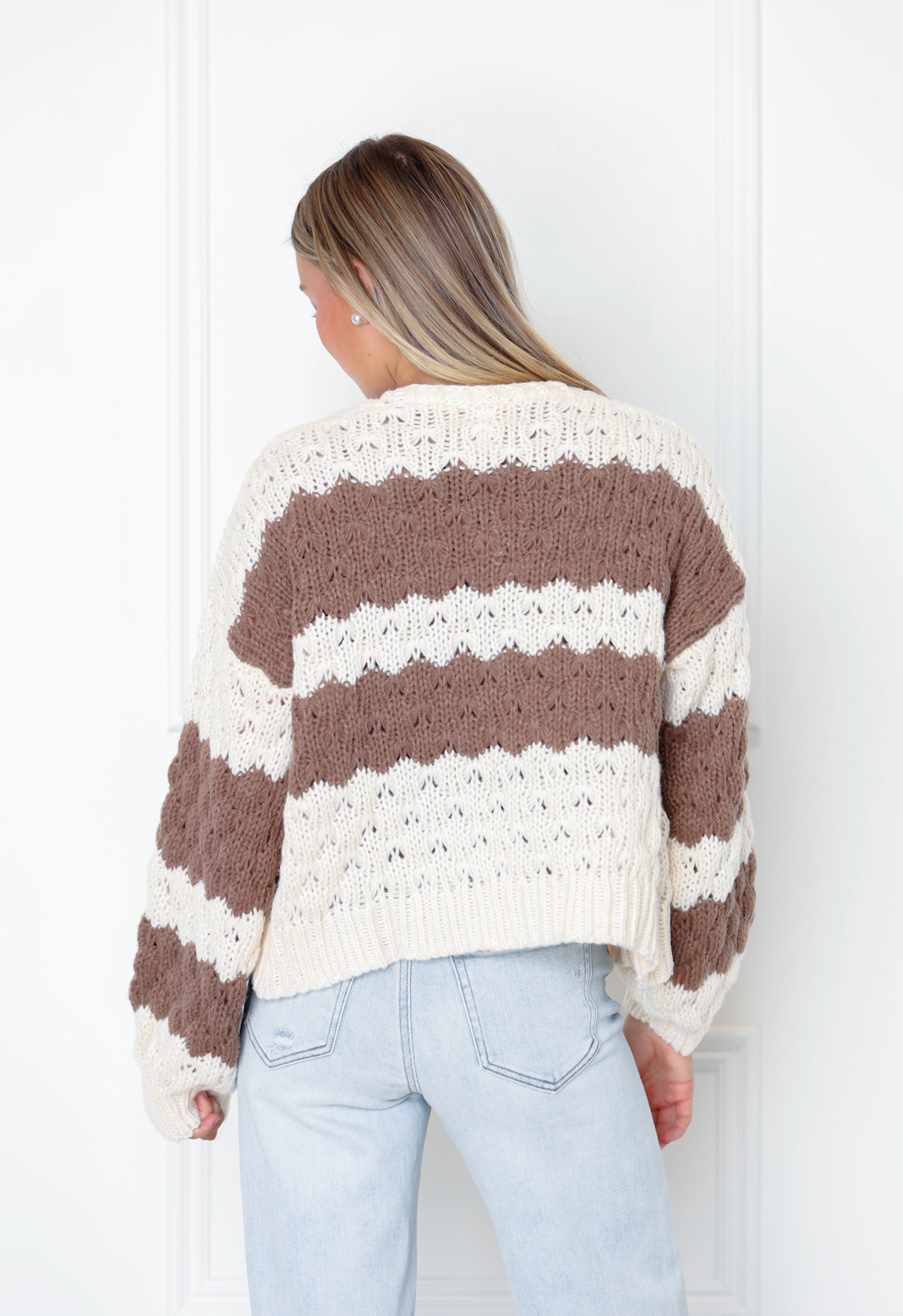 Textured Stripe Sweater Cardigan