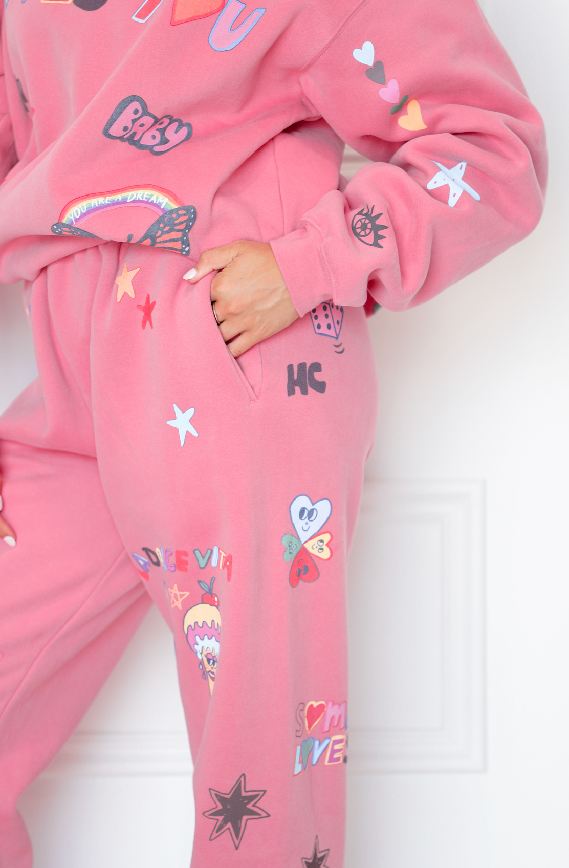 Somebody Loves You Sweatpants Pink