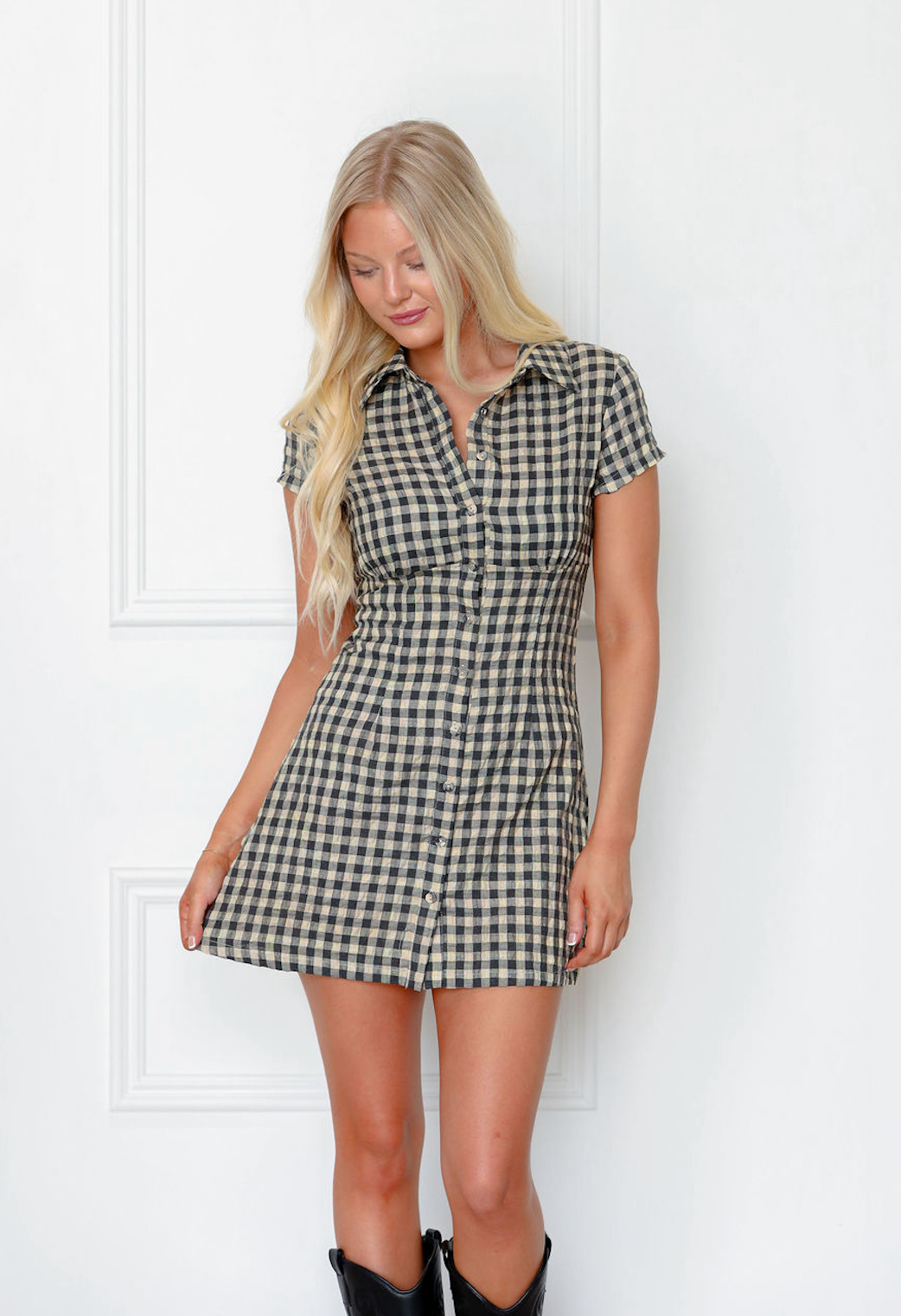 Vintage Checker Collared Dress