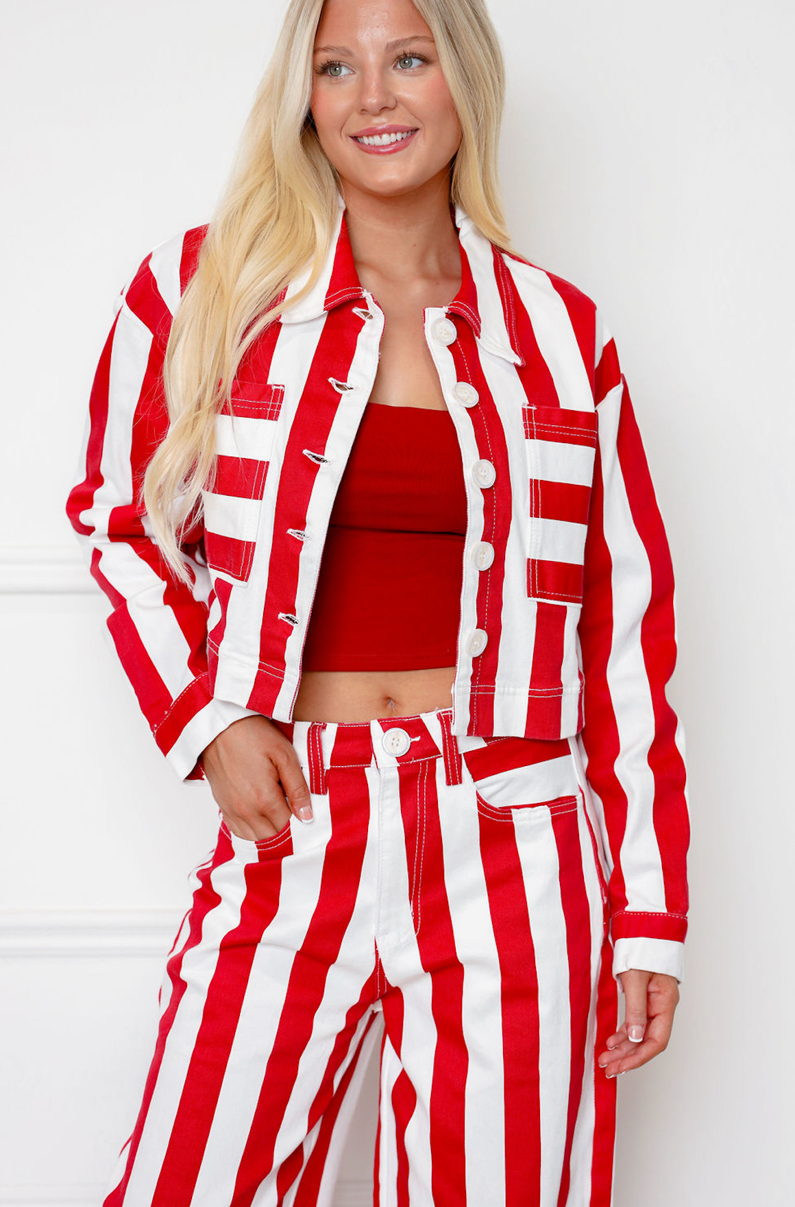 Red Bold Stripe Jacket
