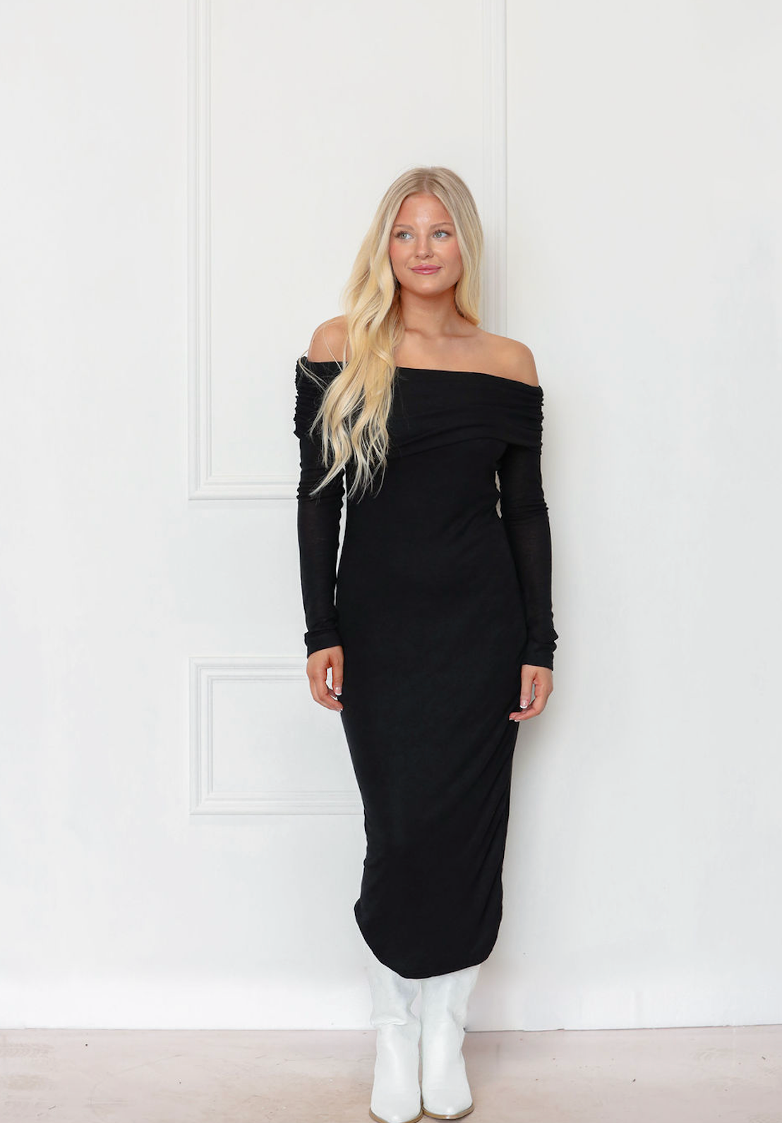 Off Shoulder Maxi Dress Black