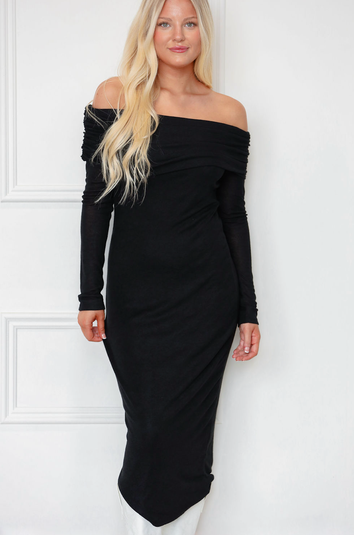 Off Shoulder Maxi Dress Black