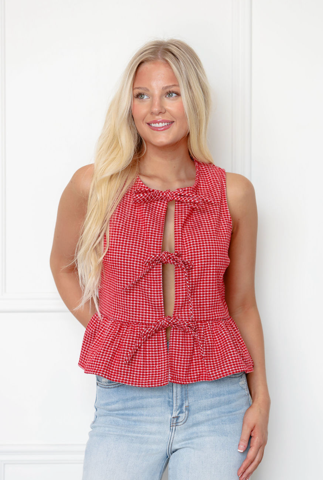Red Checkered Top w/ Bows