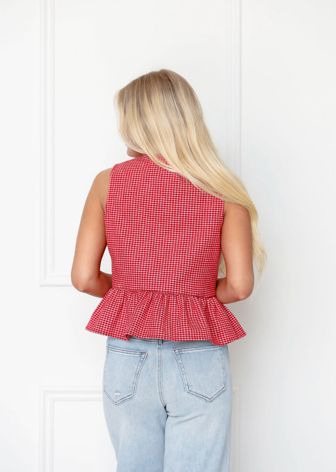 Red Checkered Top w/ Bows