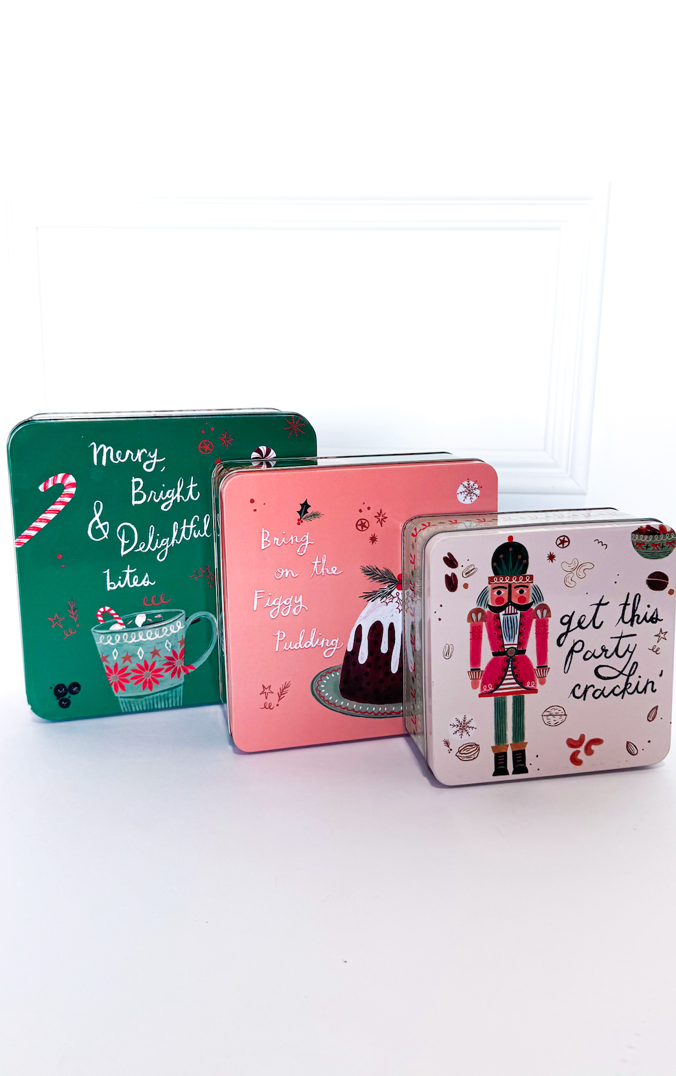Holiday Tin w/ Lid Set of 3