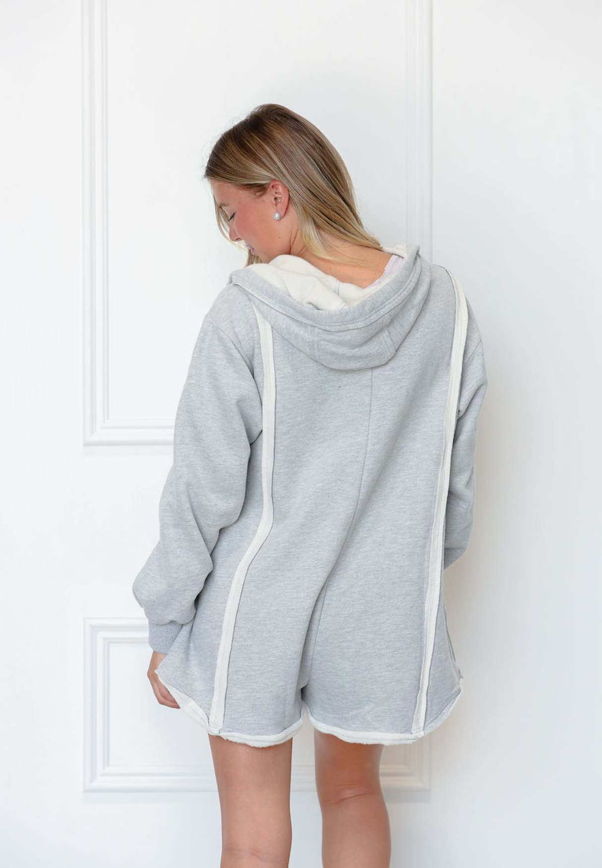 Heather Grey Hoodie Romper